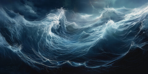 Serene Blue Sea Wave, Ocean Views background.
