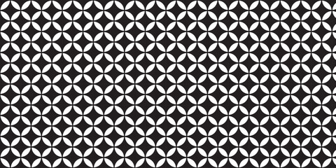 circle seamless pattern with geometric floral black 