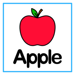 flat apple alphabet illustration