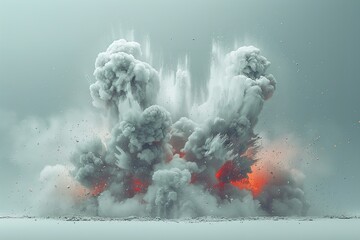 Blowout explosion backdrop with flowering burst. Generative Ai