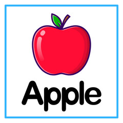 fresh apple alphabet illustration