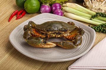 Delicous fresh raw uncooked crab