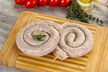 Natural spiral sausage for grill
