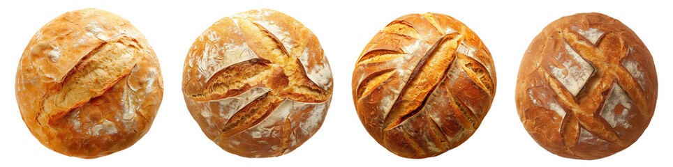 Loaf of fresh bread isolated on transparent background