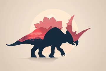 A stylized Triceratops silhouette, designed for a modern logo. The silhouette is sleek and geometric, set against a minimalist background that suggests innovation and elegance
