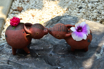 Cute buffalo decoration