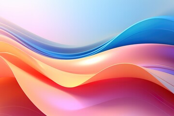 Fototapeta premium A colorful wave with a red stripe on the left and a yellow stripe on the right