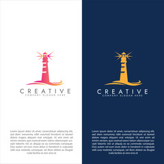 Lighthouse guard tower logo vector illustration design