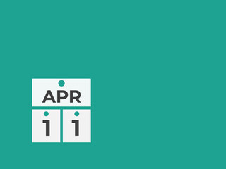 April 11 calendar reminder. 11 April daily calendar icon template. Calendar 11 April icon Design template. Vector illustration
