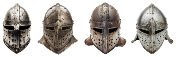 Helmet of a knight, set, isolated transparent background