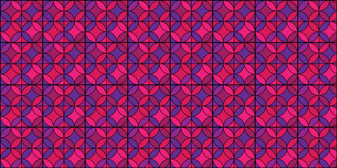 Obraz premium circle seamless pattern with geometric floral pink tone color JPG