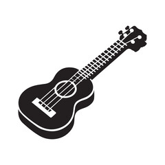Fototapeta na wymiar silhouette vector flat guitar icon illustration