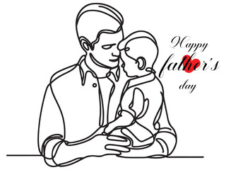 Happy Father's Day line art illustration.