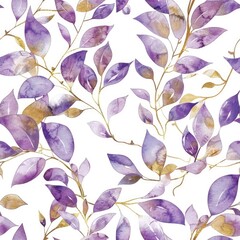  watercolor seamless pattern leaves , vector  illustration.
