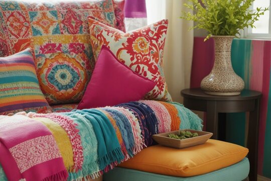 pillows on a sofa