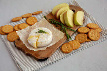 Baked Brie with Honey, side view.