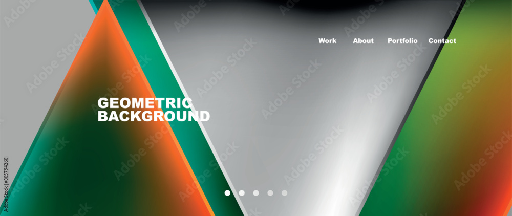Aufkleber A liquid gadget displaying colorful triangles on a gray background, resembling water droplets on grass. The electronic device features a sleek font design