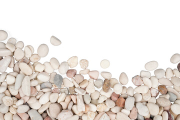 Border of pebble stones isolated transparent