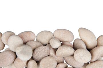 Border of pebble stones isolated transparent