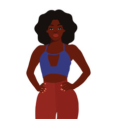 Afro black woman in elegant art style vector