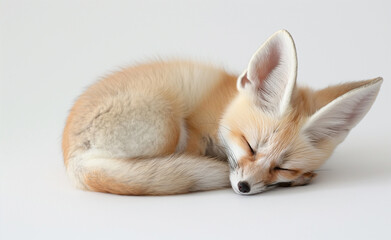 Tranquil Slumber: The Peaceful Rest of a Fennec Fox