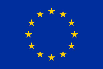 Official flag of European Union isolated on white. Vector illustration
