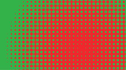 Bright polka dot pop art halftone pattern. Wide vector illustration
