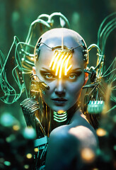 futuristic female cyborg