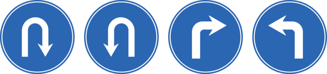 Road arrow icon set. Road arrow sign.