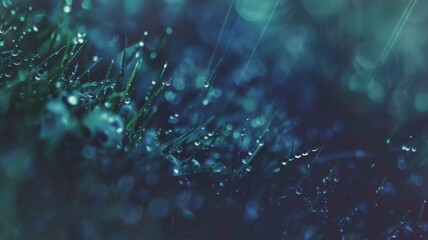 The beautiful abstract illustration of spider web with dew drops