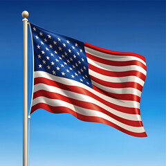Fototapeta premium Background of shiny united states flag 