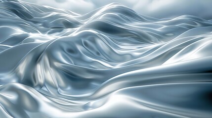   A white fabric wave against a blue sky backdrop with a near cloud in the foreground