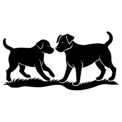 two-dog-are-playing-on-the-grass-vector-silhouette (13)