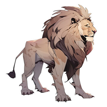 An illustration of a white Nemean lion