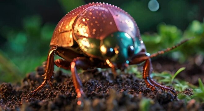 a neon colored beetle
