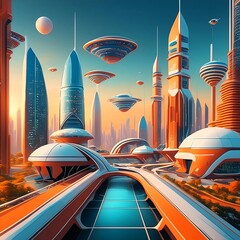 A futuristic and technologically advanced cityscape, where life is more convenient than ever before