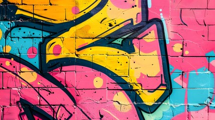  90s urban street art graffiti wallpaper with colors pink and yellow
