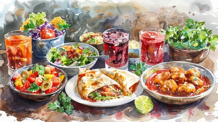 watercolor A delicious and healthy meal is a great way to improve your mood and energy levels.
