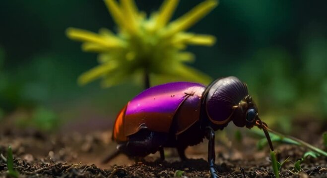 a neon colored beetle