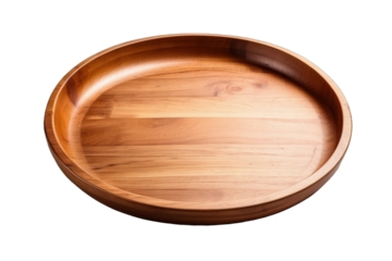 wooden plate isolated on white background