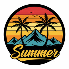  Summer vibes vector illustration. This is an editable file.