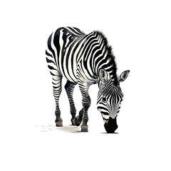 AI-Generated Watercolor cute Zebra Clip Art Illustration. Isolated elements on a white background.
