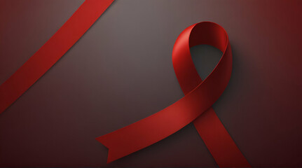 AIDS awareness red ribbon on white background. Generative. Ai
