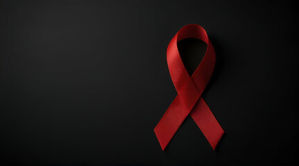 AIDS awareness red ribbon on white background. Generative. Ai
