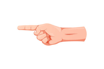 Pointing finger gesture isolated on white background.