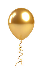 golden balloon with ribbon