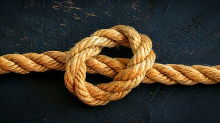 Obraz premium A tight knot at each end of the rope in this close-up view