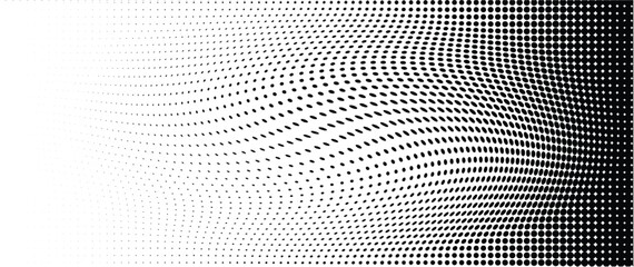 Abstract monochrome halftone background. Wide vector illustration	
