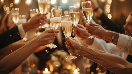 A Toast with Champagne Glasses