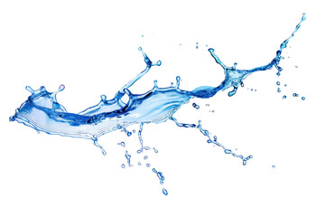 blue water splash on transparent background